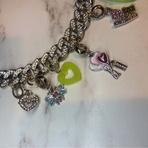 Charming Silver Bracelet with Colorful Charms